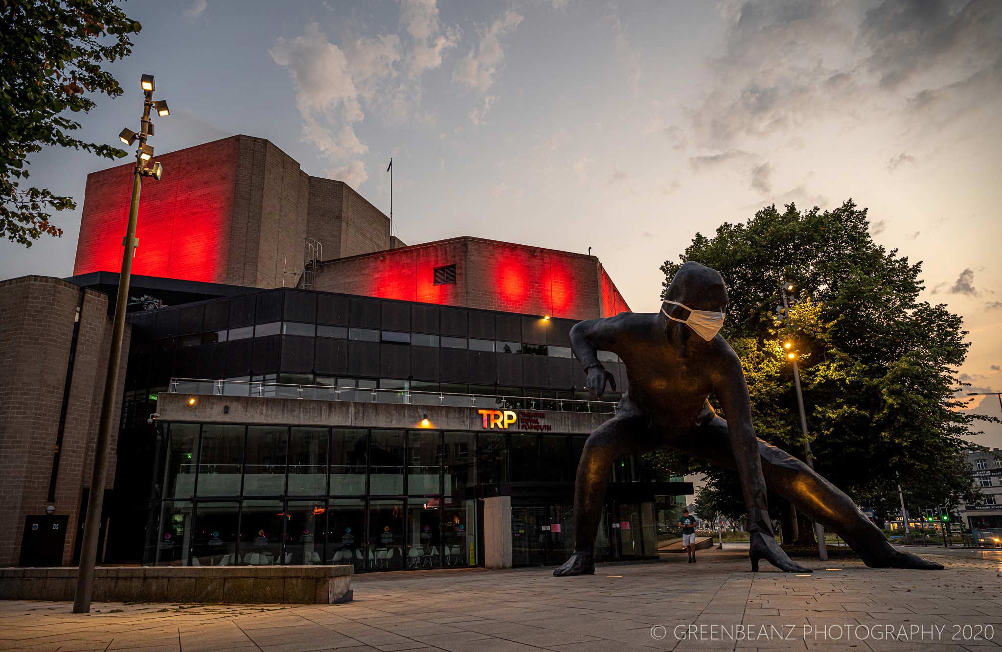 Lit in red Plymouth's Theatre Royal takes part in #WeMakeEvents campaign